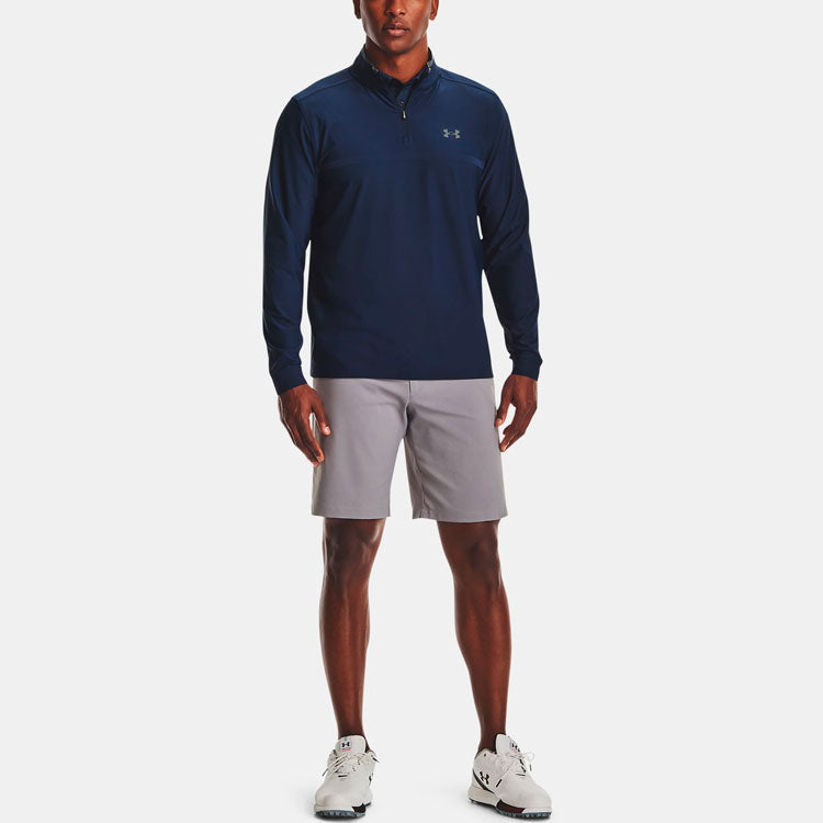 Men's Under Armour Playoff 2.0 Logo Printing Half Zipper Loose Navy Blue 1361821-408