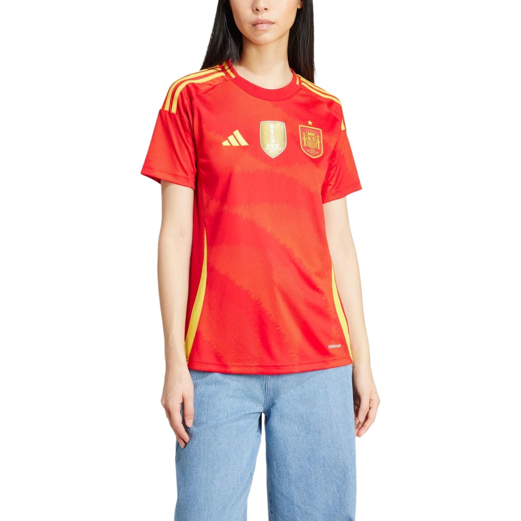(WMNS) adidas Spain 24 Home Soccer Jersey Asia Sizing 'Red' IP9352