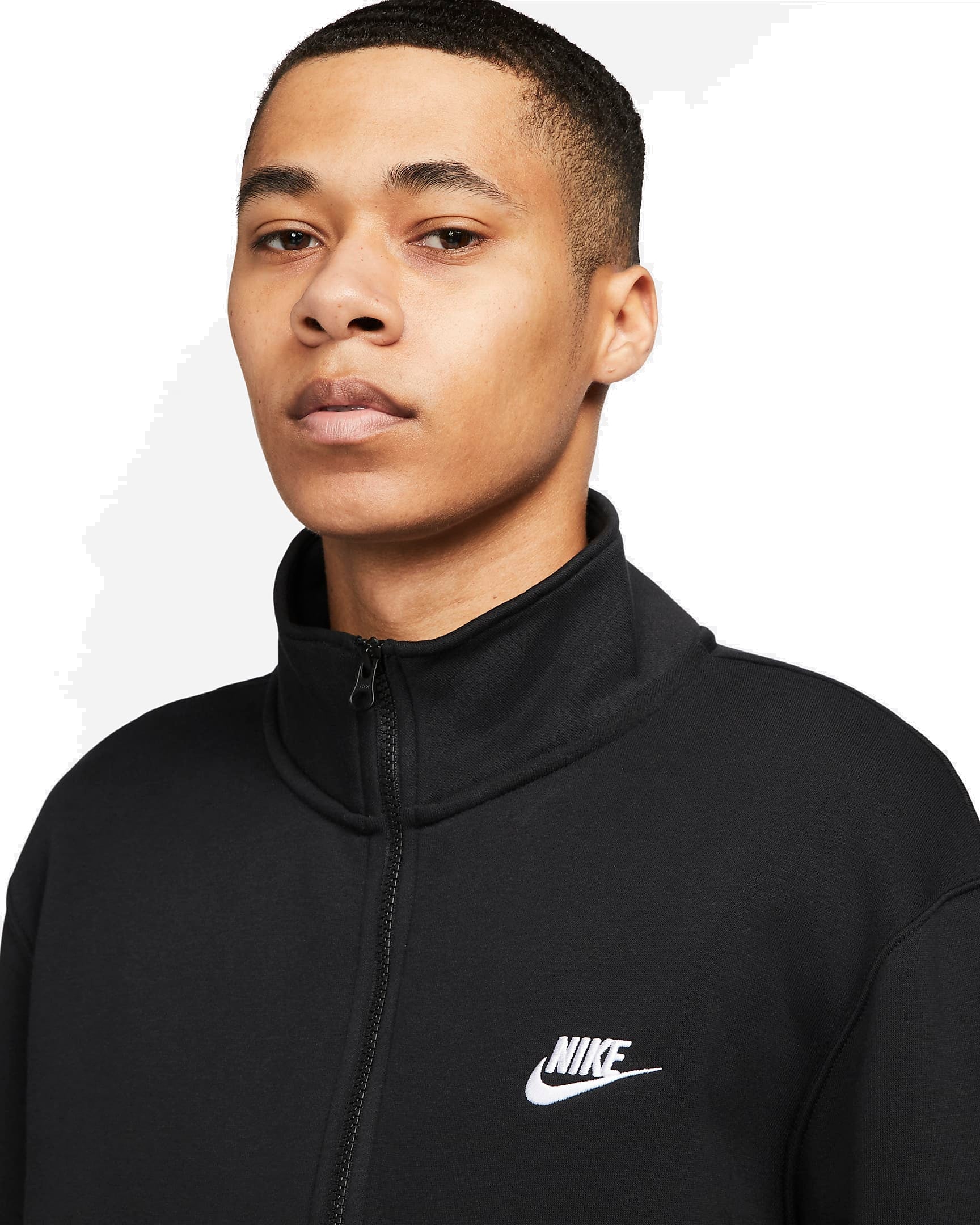 Nike Sportswear Club Brushed-Back 1/2-Zip Sweatshirt 'Black' DD4732-011
