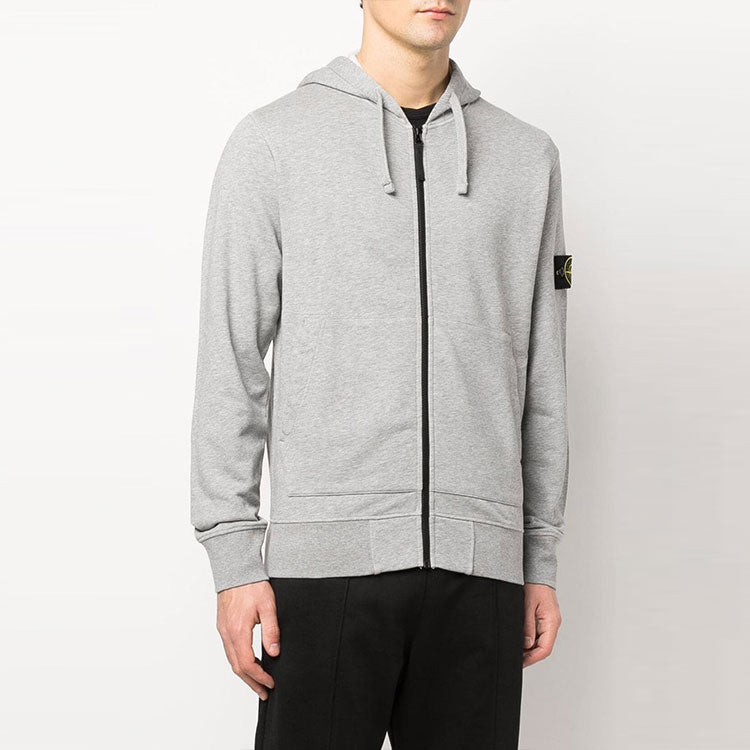 STONE ISLAND Hooded Track Jacket 'Melange Grey' 761564251-V0M64