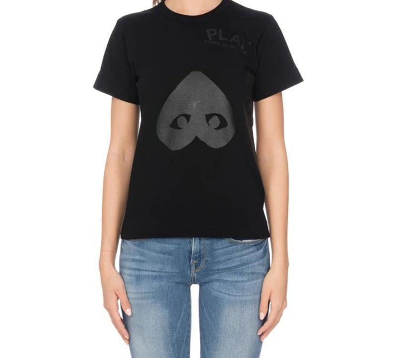 (WMNS) COMME des GARCONS PLAY Upside Down Three Hearts Tee 'Black' AZ-T195-051-1