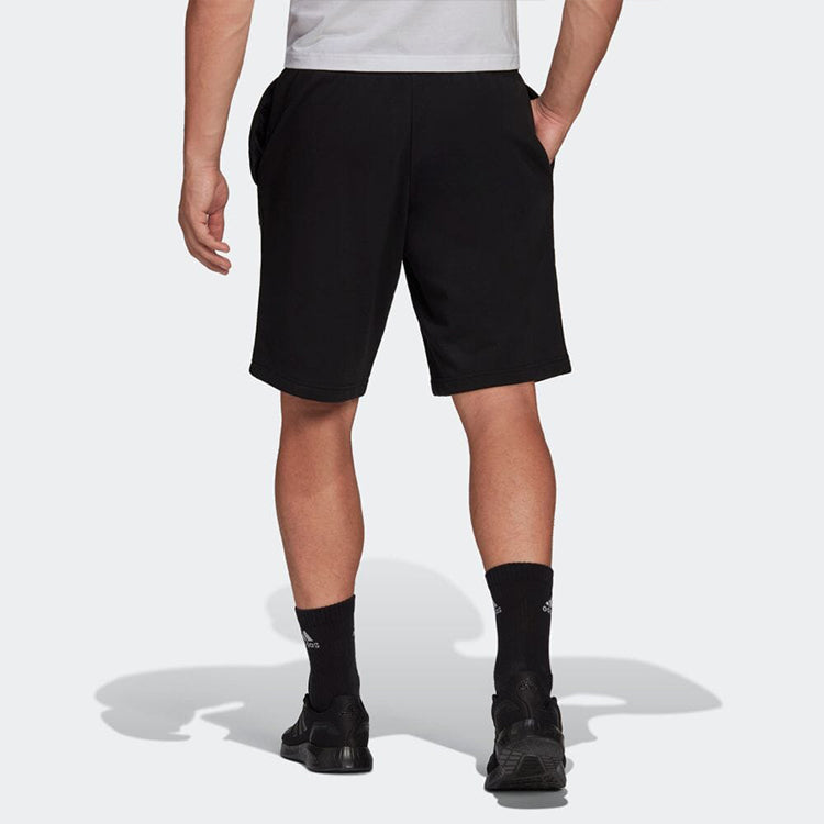 Men's adidas Solid Color Logo Printing Straight Casual Shorts Japanese Version Black HE1815