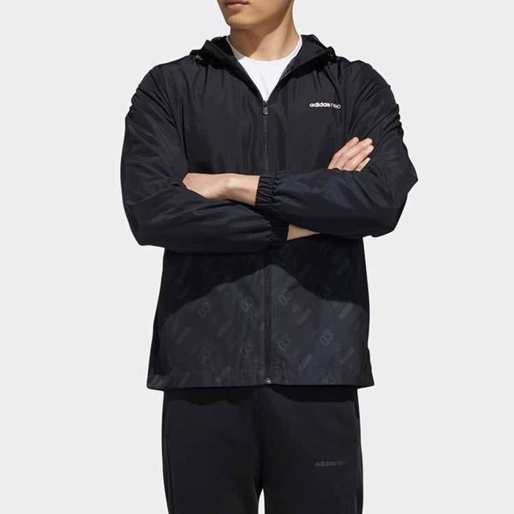adidas neo M BRLV WB 2 Minimalistic Sports Windbreaker Jacket Black GK1513