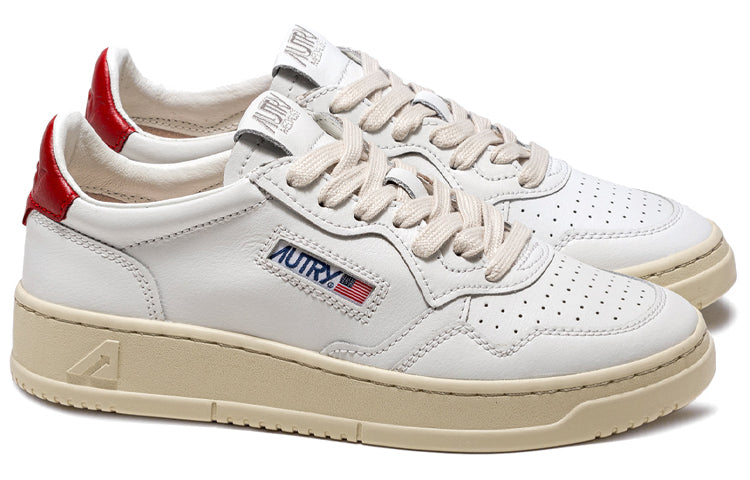 Autry Medalist Leather Low 'White Red' AULM-LL21