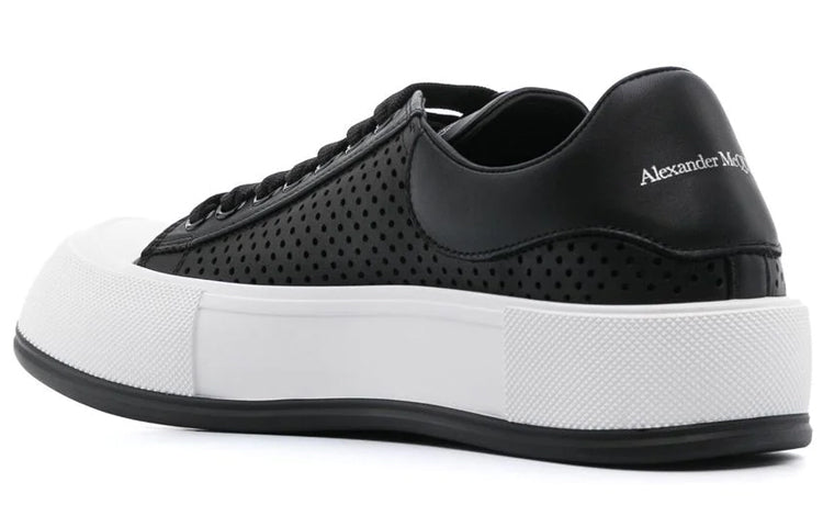 Alexander McQueen Deck Lace Plimsoll 'Black White' 727374WIATB1070
