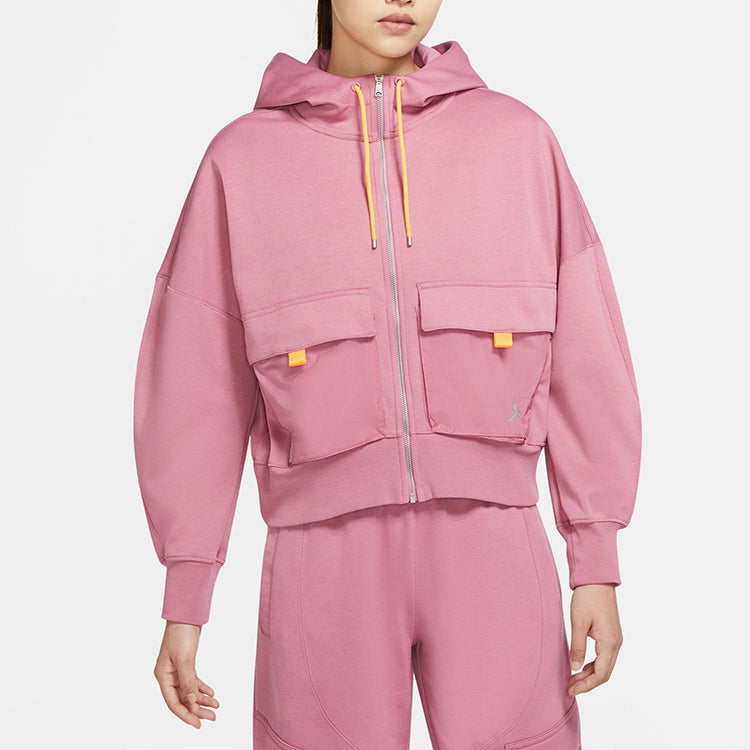 (WMNS) Air Jordan Full-Length Zipper Cardigan 'Red' CU6326-680