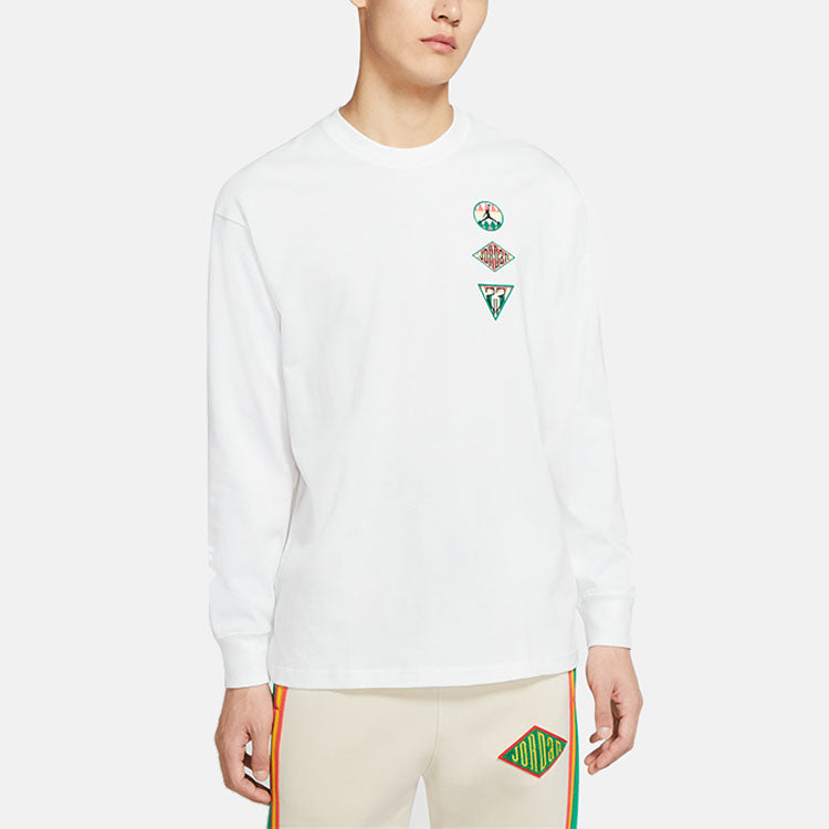 Air Jordan Sport Dna Logo Casual Sports Round Neck Pullover White CT3668-100