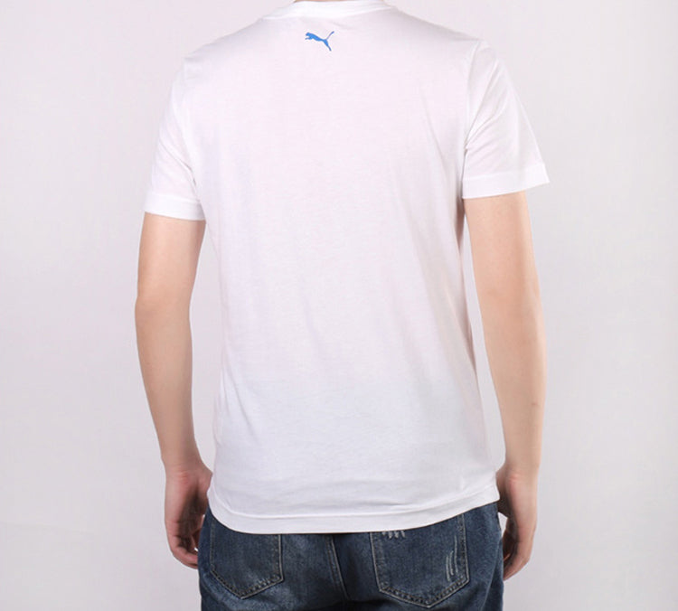 PUMA Logo Alphabet Round Neck Short Sleeve White 588011-02