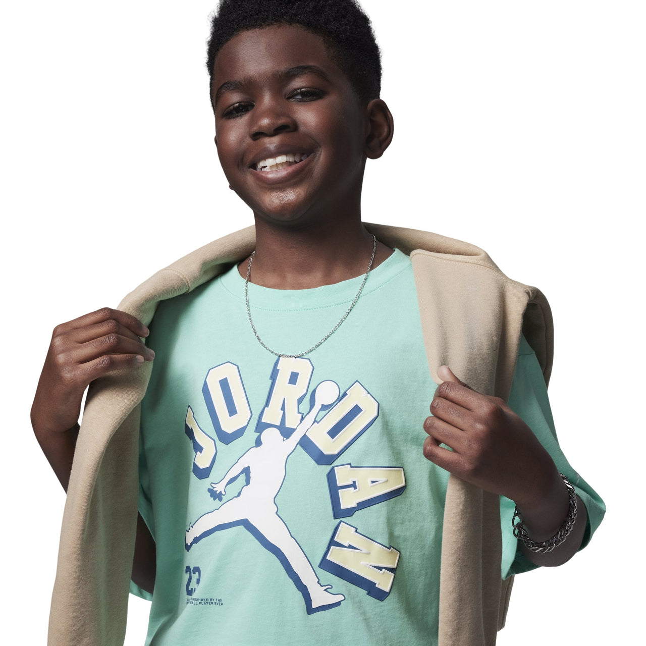(GS) Air Jordan Varsity Jumpman Graphic T-Shirt 'Mint Green' FV2530-323