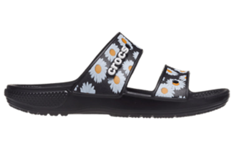 Crocs Daisy Lightweight Wear-Resistant Sports Slippers Unisex Black White 207284-0ZI