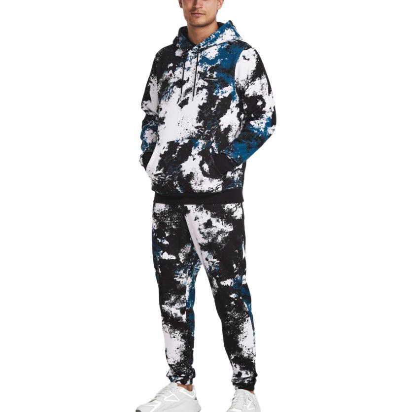 Under Armour Essential Fleece Paint Joggers 'White Blue' 1382315-101