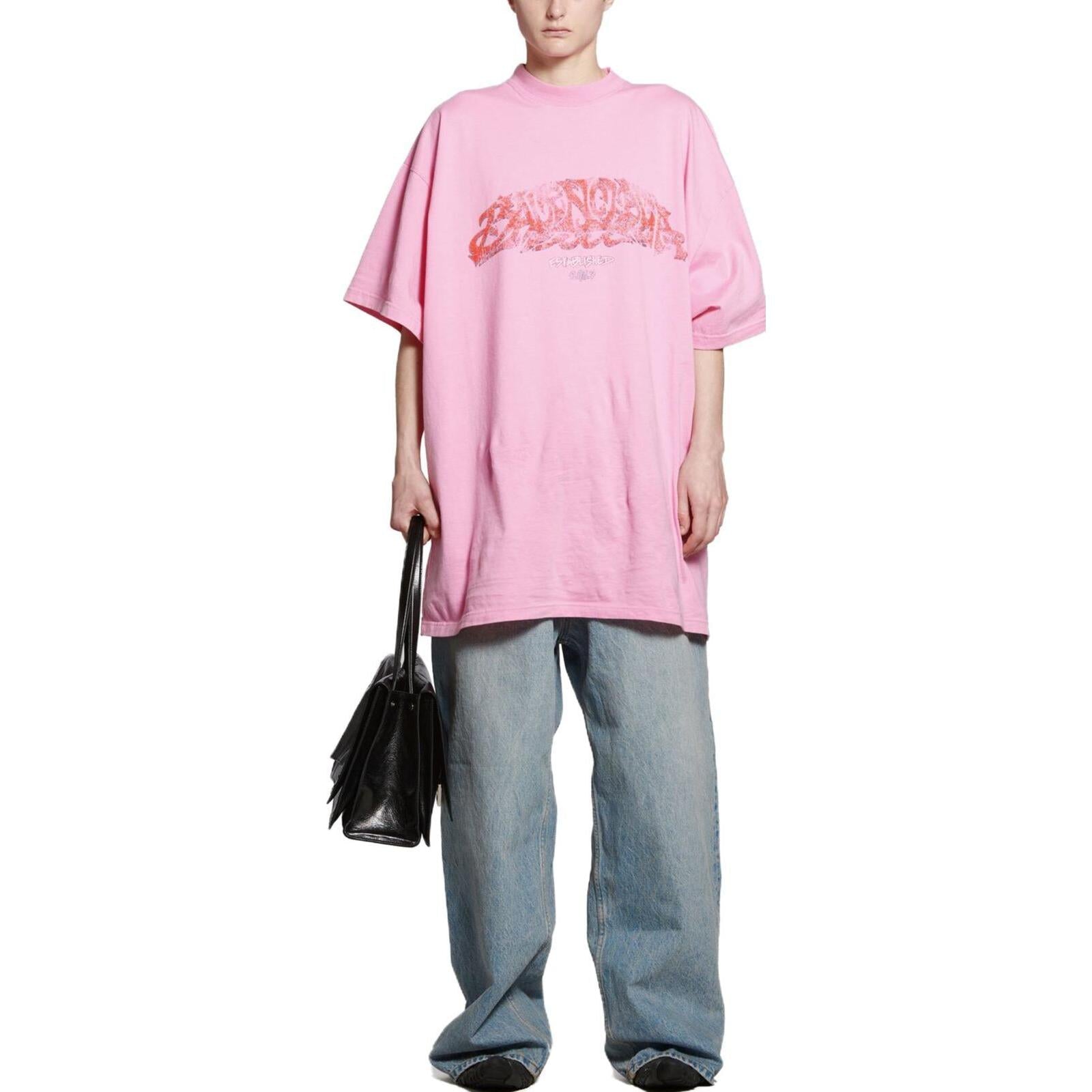 Balenciaga Offshore T-shirt Oversized 'Pink' 739028TPVM85960