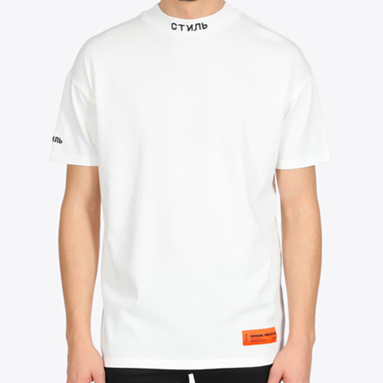 HERON PRESTON Collar  Printing Short Sleeve Unisex White HMAA012S209130110110