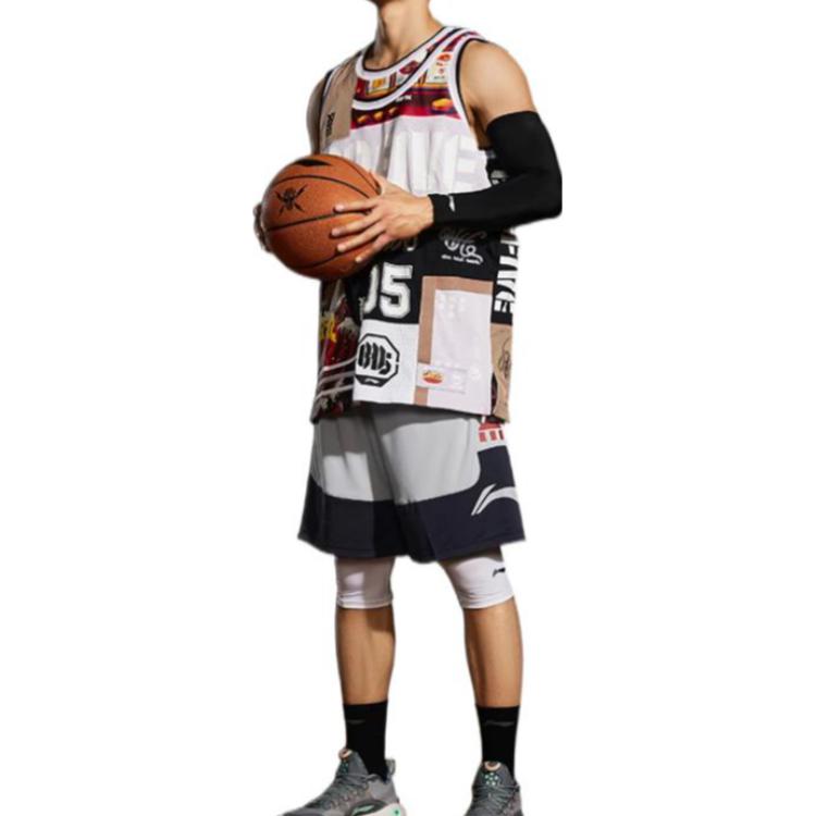 Li-Ning BadFive Logo Basketball Shorts 'White Navy' AAPS031-6