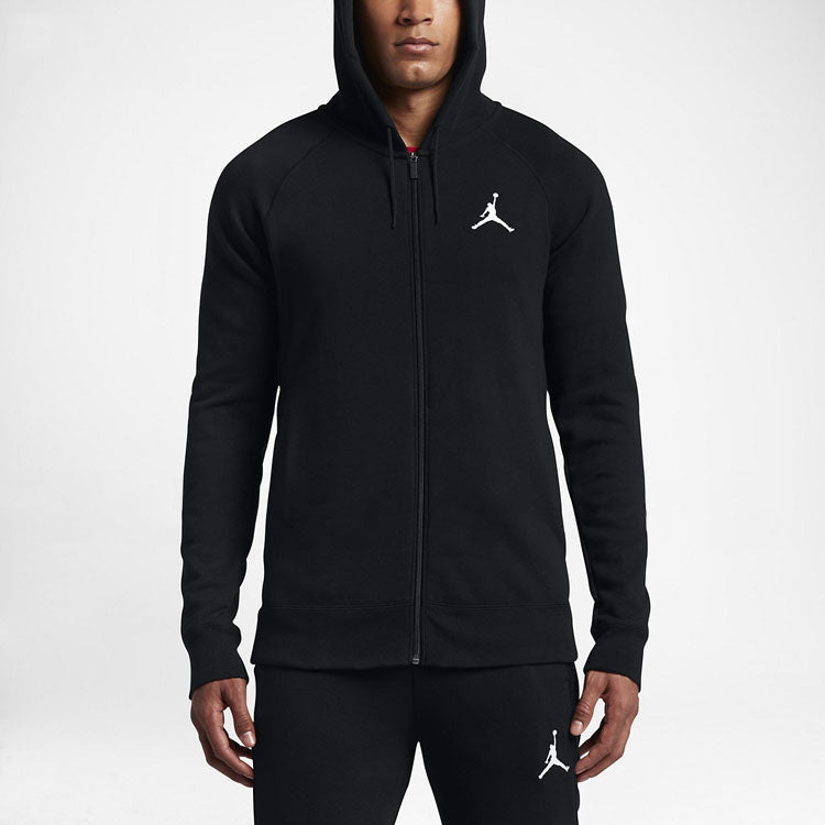 Air Jordan Fleece Lined hooded Zipper Sports Jacket Black AA5583-010