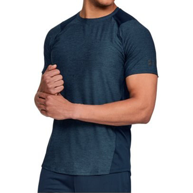 Men's Under Armour MK1 Training Sports Short Sleeve Tops Navy Blue 1306428-408