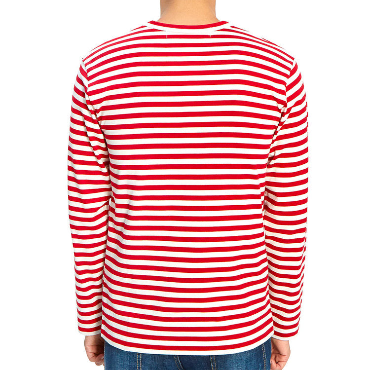 COMME des GARCONS PLAY Striped Long-Sleeve T-Shirt 'Red' AZ-T164-051-4