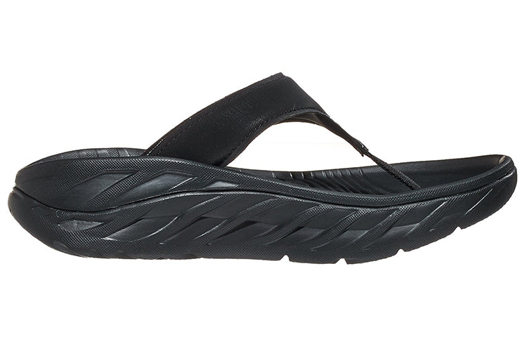 (WMNS) HOKA ONE ONE Ora Recovery Flip Slide 'Black Dark Gull Grey' 1117910-BDGGR