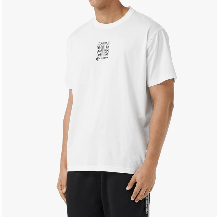 Burberry Montage Print Short Sleeve For Men White 8030926