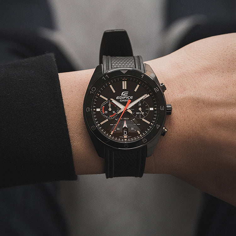 CASIO EDIFICE Racing Style Waterproof Mens Black Analog EFV-590PB-1AVUPF