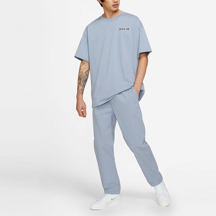 Nike SB Skateboard Solid Color Casual Breathable Skateboard Long Pants Light Blue DC1371-493