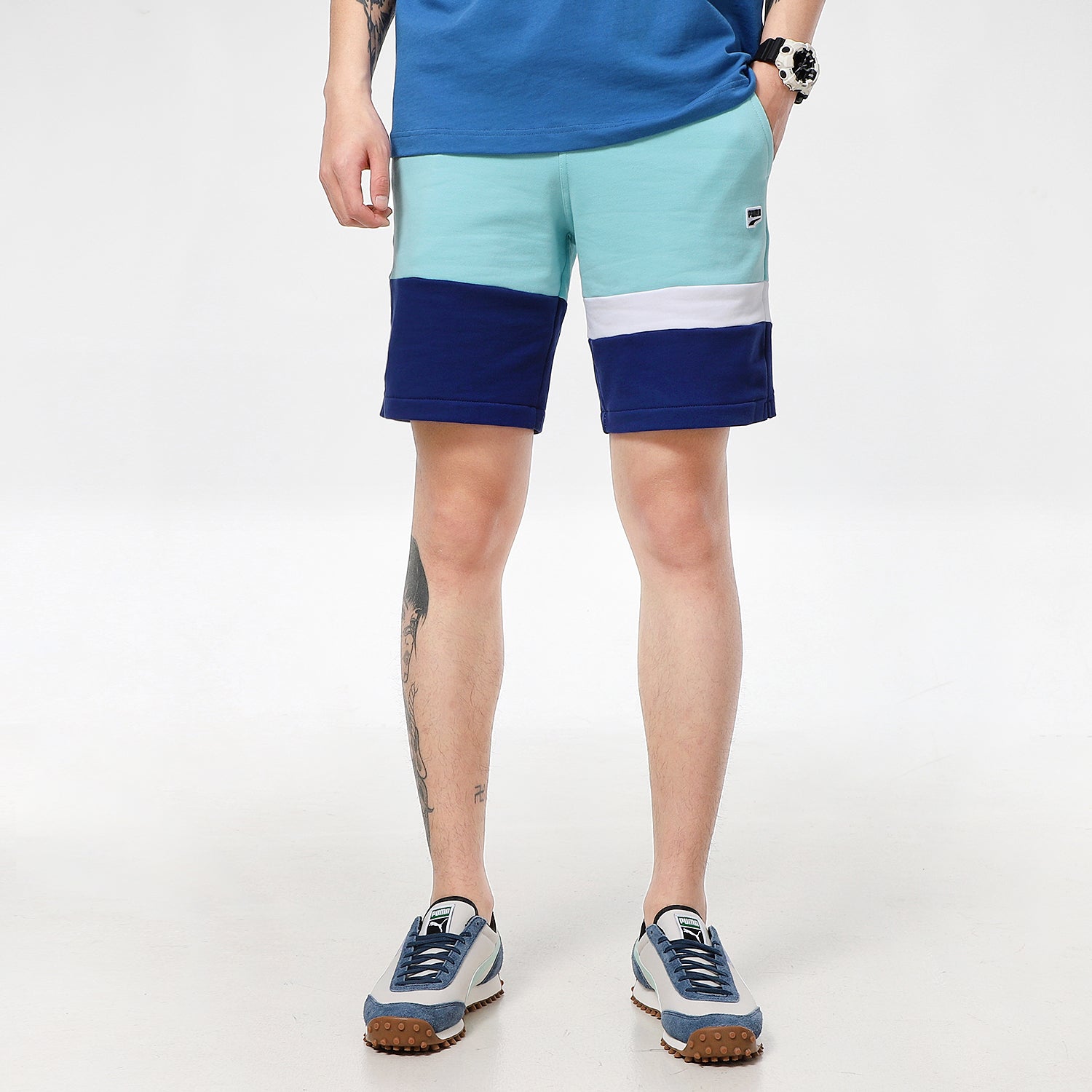 PUMA Solid Basic Shorts 'Blue Navy White' 531304-49