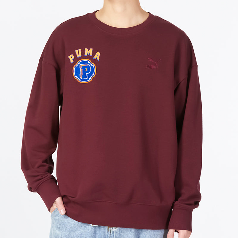 PUMA Team Crew Graphic Sweater 'Burgundy' 622275-42