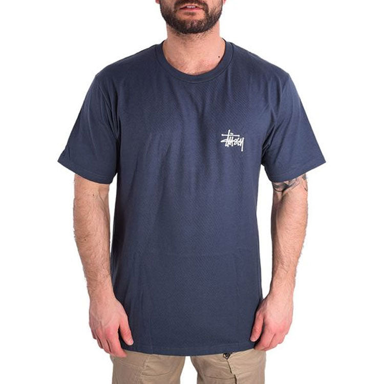 Stussy Basic Tee Classic Printing Short Sleeve Unisex Navy Blue 1904181-507
