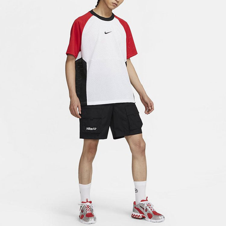 Men's Nike Contrast Color Stitching Round Neck Pullover Short Sleeve Colorblock T-Shirt CU4122-100