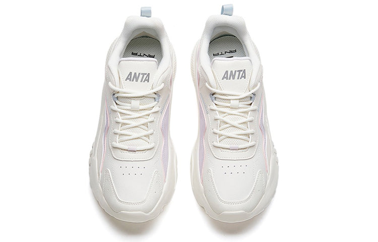 (WMNS) ANTA Life Collection Leather 'White Lilac Blue' 122218860-5