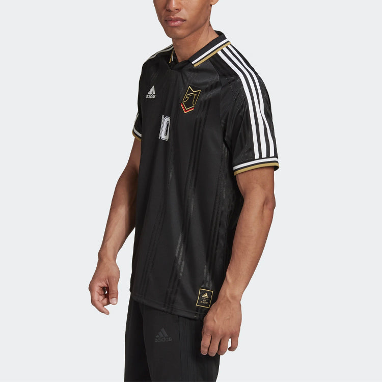adidas Training Sports Soccer/Football Short Sleeve Black FK3557