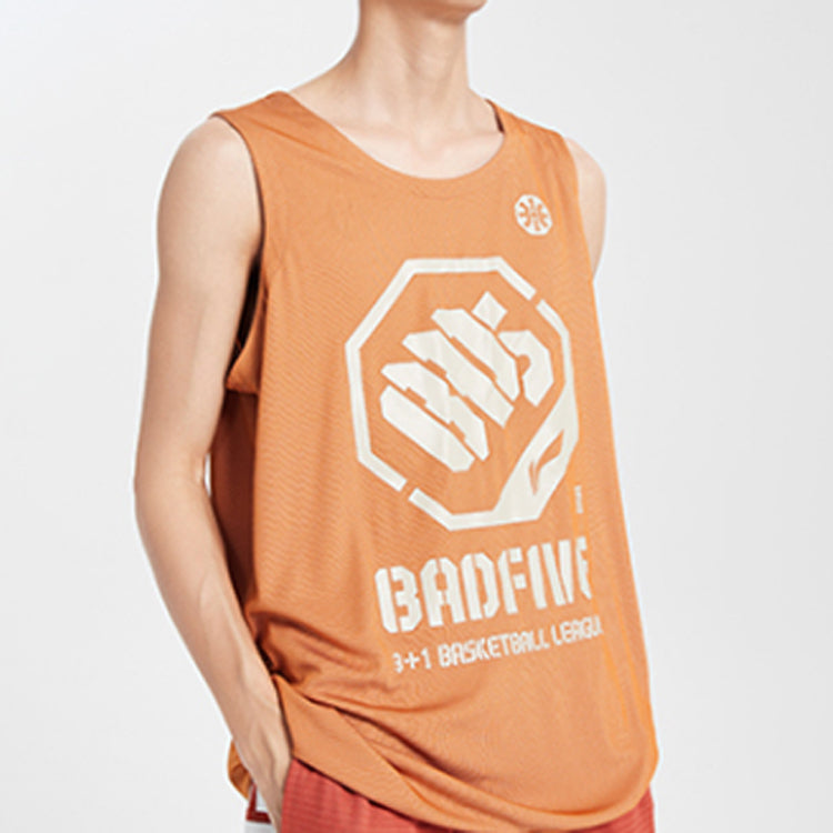 Li-Ning BadFive Logo Basketball Jersey 'Orange White' AAYQ007-7