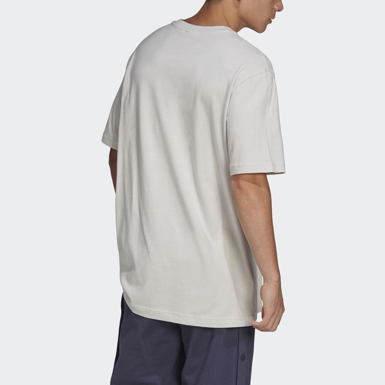 adidas originals Logo Printing Round Neck Pullover Short Sleeve White HN0385