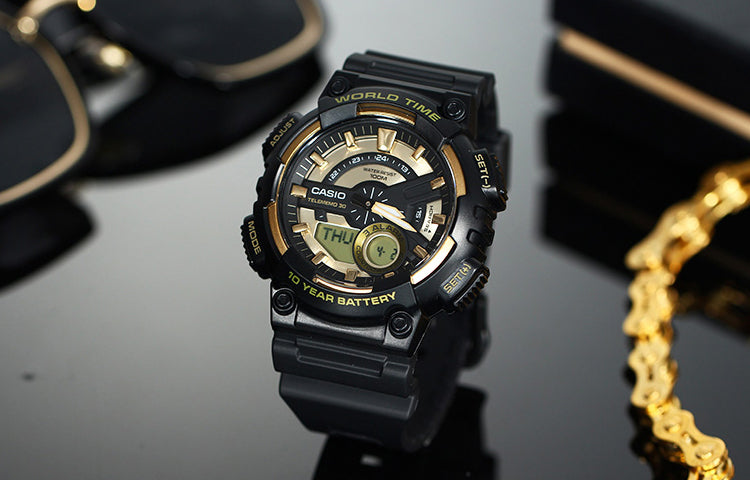 CASIO G Shock Quartz Sports Mens Black Analog AEQ-110BW-9A