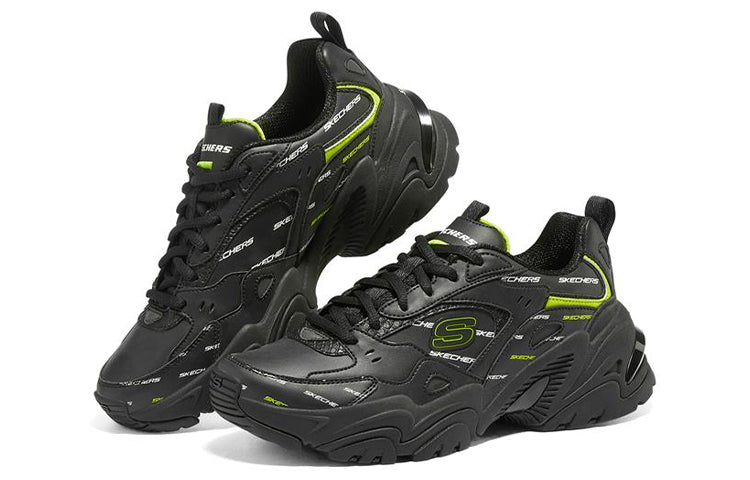 (WMNS) Skechers Stamina V2 'Black White Green' 149629-BKWL