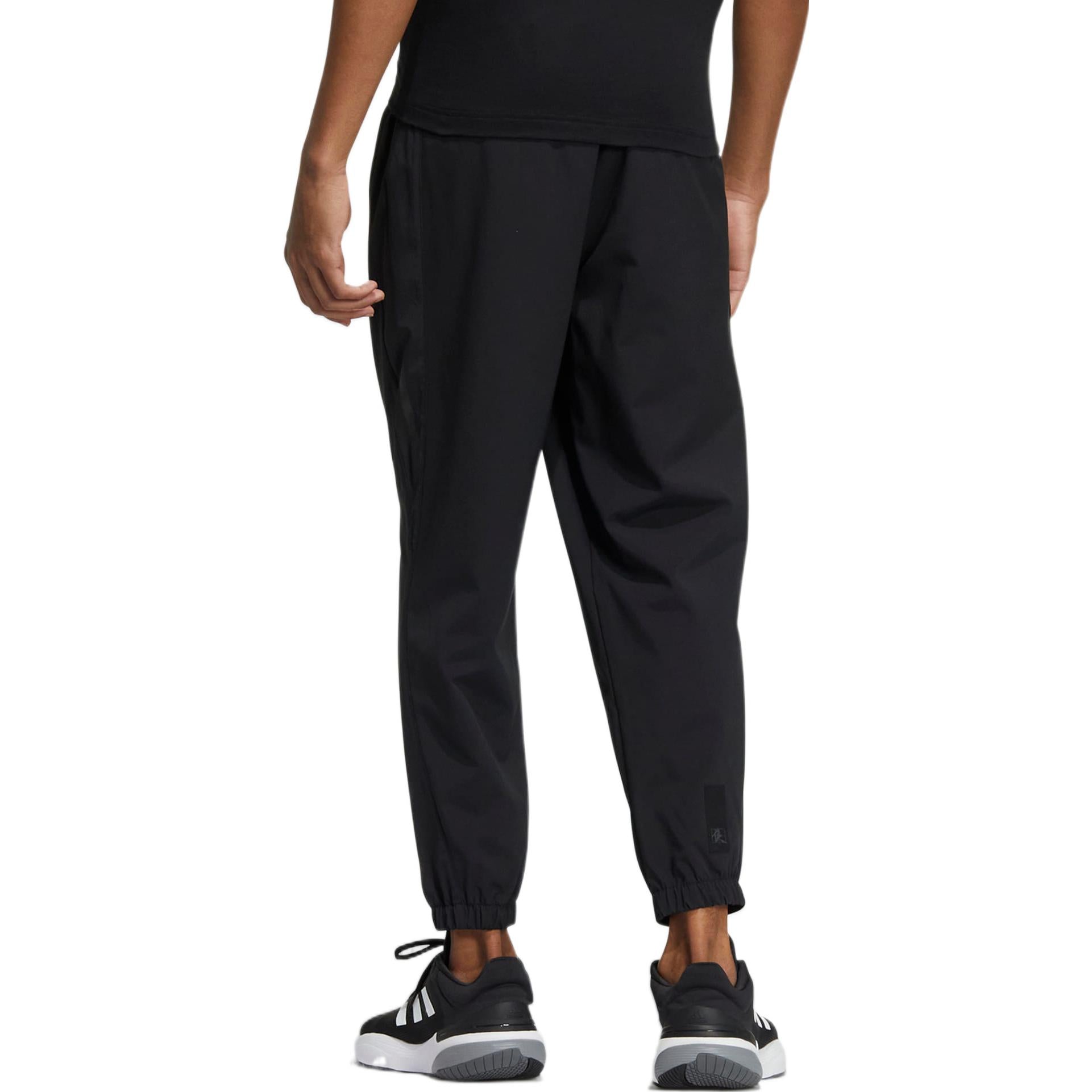 Men's adidas Solid Color Brand Logo Elastic Waistband Bundle Feet Sports Pants/Trousers/Joggers Black HM2941