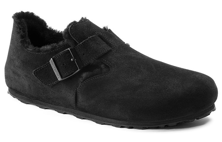 Birkenstock London Shearling Suede Leather 'Black' 1014960