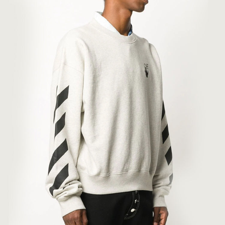 Off-White Arrows Logo Printing Pullover Men Grey/White OMBA035F20FLE0030810
