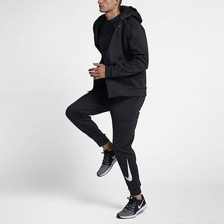 Nike Solid Color Casual Sports Knit Hooded Jacket Black 931997-010