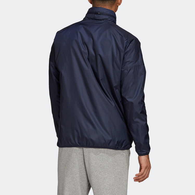 adidas Stripe Stand Collar Sports Jacket Blue FI4039