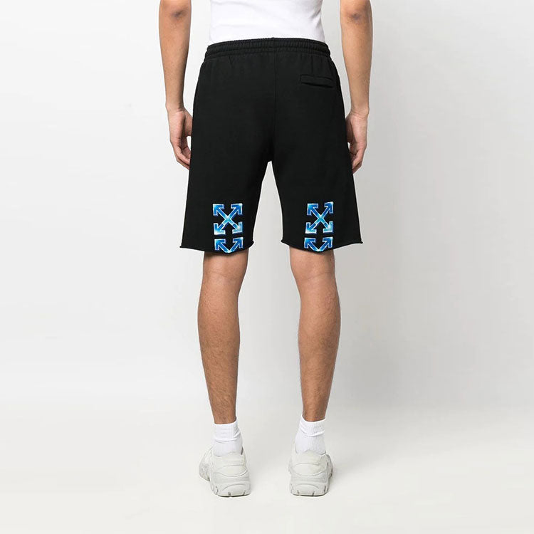 Men's Off-White SS22 Logo Arrow Printing Casual Straight Shorts Loose Fit Black OMCI006S22FLE0051039