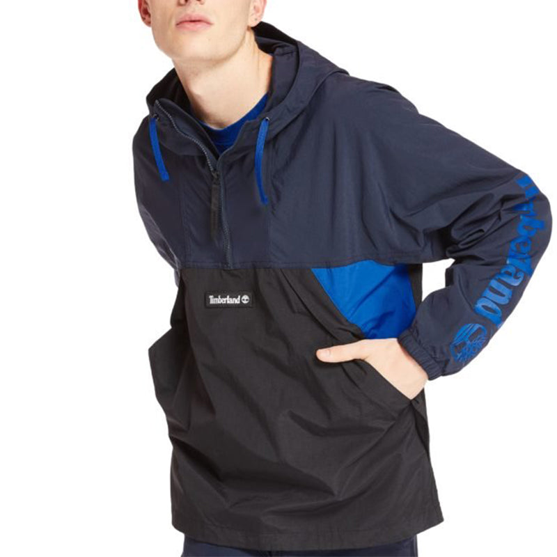 Men's Timberland Sleeve Logo Large Pocket Jacket Navy Blue A1Z8GW89