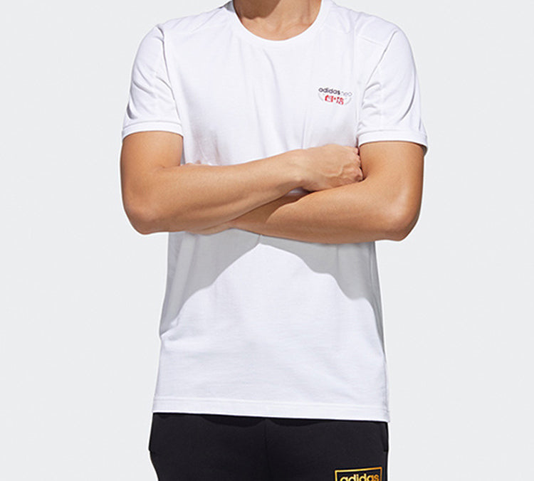 adidas neo M Gk Tee3 Printing Short Sleeve White GK1483