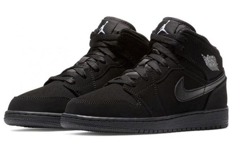 (GS) Air Jordan 1 Mid 'Black' 554725-040