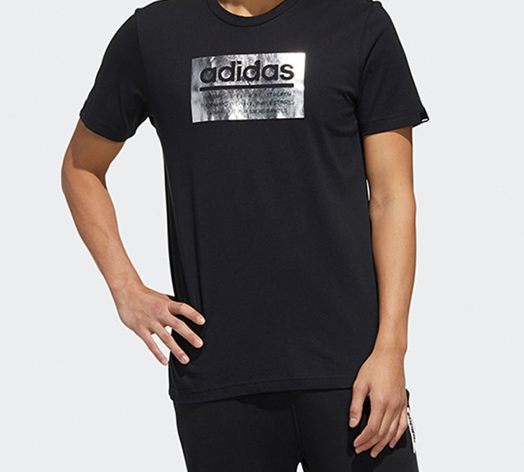 adidas M Foil Box T Printing Short Sleeve Black FM6254