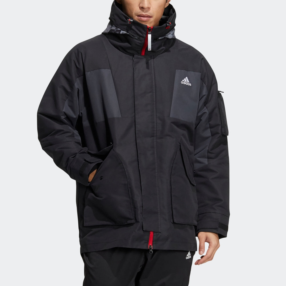 adidas Cny Top Wvjk limited Multiple Pockets Sports Fleece Lined Hooded Jacket Black HC0275