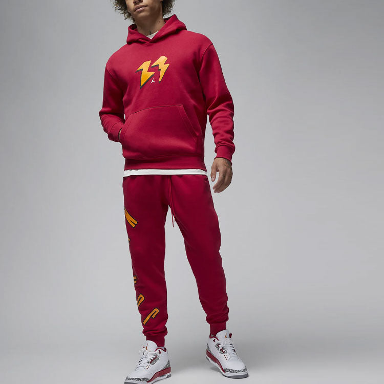 Air Jordan Flight MVP Fleece Pullover Hoodie 'Red' FB7021-619