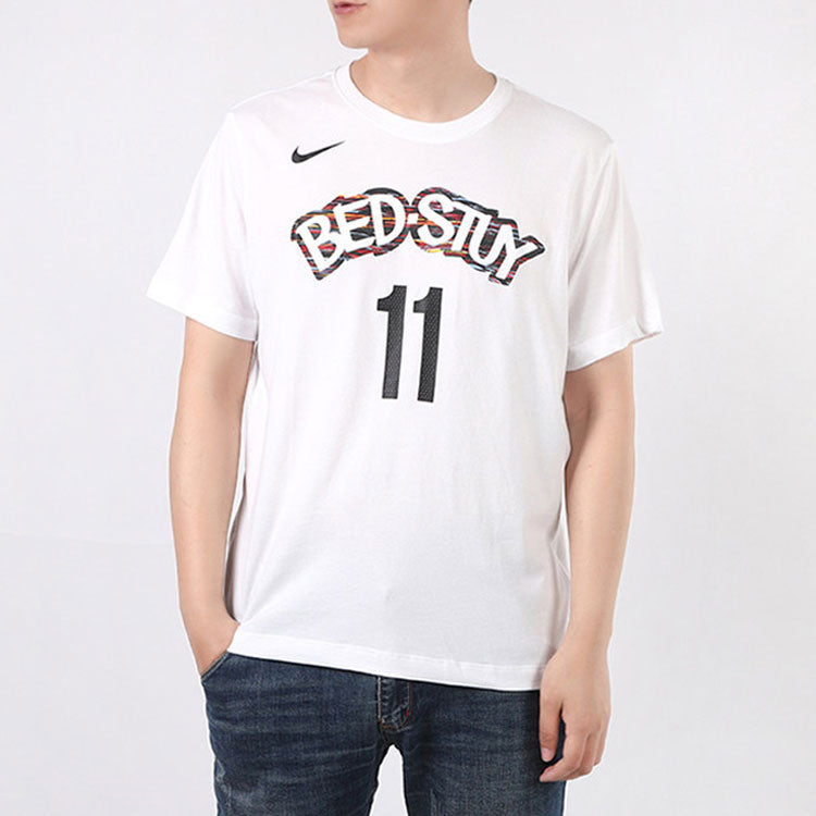 Nike Dri-FIT NBA 19-20 Brooklyn Nets 11 Irving Tee White BV8746-100