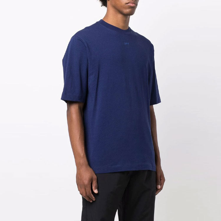 Off-White FW21 Arrow Round Neck Short Sleeve Version Blue OMAA119F21JER0124545
