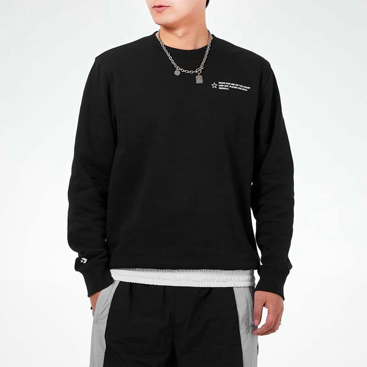 Converse Mixing Round-neck Sweater Men Black 10019975-A03